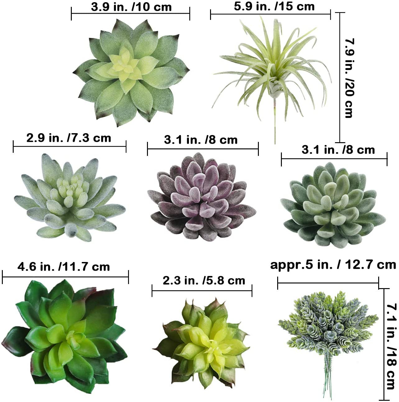 15 Pack Assorted Artificial Su - đánh giá và giá Echeveria Succulent